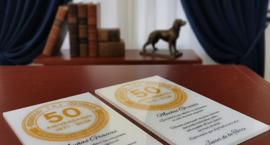 placa conmemorativa sociedad canina